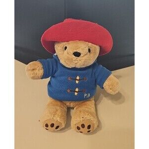 Paddington Bear Plush Red Hat Blue Coat PB Embroidered 10" Stuffed Animal